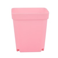 Pot Bunga Mini Persegi Warna-warni, Pot Tanaman Sukulen Kecil, Pot Plastik Hitam Kecil untuk Bibit dengan Alas