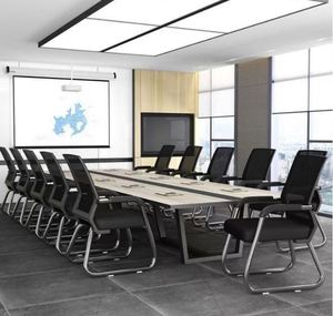 Silla de oficina de conferencia con respaldo alto de lujo ligero moderno Silla de jefe de cuero giratoria de elevación simple con poleas Diseño ergonómico - Product Image 5