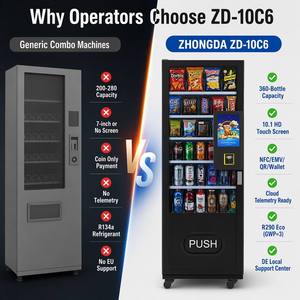 Expendedora Snack Vending Machines Cold Drink 6 Adjustable Spring Trays Cashless NFC CE for Retail Large Capacity Holds up to 20 - Product Image 5