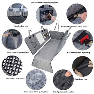 Detachable Waterproof Eco-friendly Oxford Cloth Dog Car Seat <b>Cover</b> Solid Pattern Rear Seat Thickened Non-Slip Pet Seat Cushion - Product Image 3