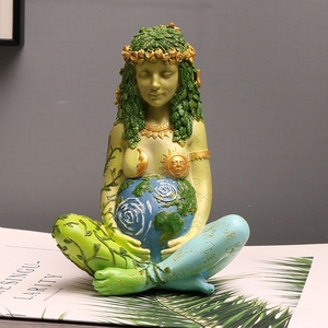 Décoration artisanale en résine, peinte à la main, créative, déesse de la Terre Gaïa, ornement pour la maison, décoration de bureau, cadeau de pendaison de crémaillère, mariage - Product Image 1
