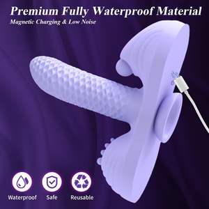 Vibratore <span class=keywords><strong>Dildo</strong></span> Riscaldante con Funzione di Spinta, Stimolatore Clitorideo e Anale del Punto G, <span class=keywords><strong>Dildo</strong></span> Vibrante Indossabile per Donne - Product Image 5