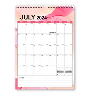 2024 English Wall Calendar - European-Style Holiday Edition Ready Stock English Version Design & Printing
