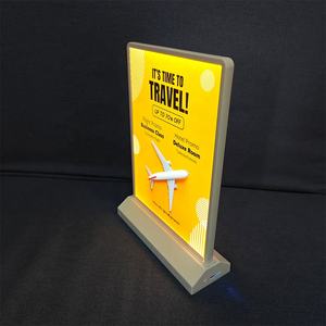 Caja de luz LED de publicidad de doble cara recargable de escritorio A4 lista de <span class=keywords><strong>precios</strong></span> de té de la leche tablero de menú Pantalla de soporte móvil - Product Image 2