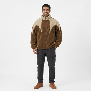 Article tendance de la saison : veste en sherpa pour homme, logo personnalisé, polaire entièrement durable, 100% polyester, vestes en sherpa pour homme - Product Image 1