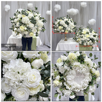 Boule de fleurs artificielles de luxe blanche et bleu ciel pour la décoration de mariage, pour la décoration de la maison, de l'hôtel, de la villa, de la fête