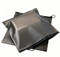 Sac à fermeture éclair en PVC givré noir avec logo personnalisé Huadu et cercle pour l'emballage des petites entreprises