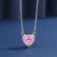 Conjunto de Joyería de Moda Clásica de Latón Plateado con Corazón de Circonio para San Valentín, Aretes, Anillo y Collar Ajustables de Cobre para Mujer