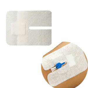 Medicazione trasparente per fissaggio Iv medico fornitori medicazione Iv con medicazione protettiva per catetere Non tessuto con tacca
