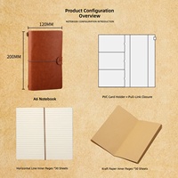 Journal et carnet portable A6 en similicuir vintage avec sangle ; Bloc-notes professionnel élégant ; Modèle de carnet créatif PF-335
