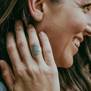 Anello in Acciaio Inossidabile a Forma di Luna H371, Stile Bohémien, Regalo Unisex, Anelli alla Moda, Design Semplice Senza Pietre - Product Image 3