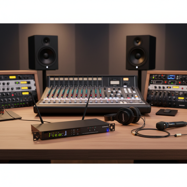 One to Two UHF Professional Wireless Microphone System Receiving Distance 200m for Stage Performance Teaching