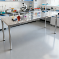 Table de laboratoire moderne et personnalisable, cadre en acier inoxydable, design ultra-stable pour la maison, le bureau et les études