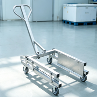Chariot à main réglable en plastique pour caisses de fruits et légumes, chariot de manutention pour entrepôt et transport agricole
