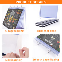 Support de signe acrylique vertical A5, présentoir de carte double face en forme de T, K-6104 de support de signe de menu de reliure horizontale