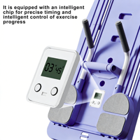 Plateforme de Pilates pliable portable avec minuteur LCD, entraîneur abdominal coulissant, bandes de résistance et rail de glisse pour la maison et la salle de sport