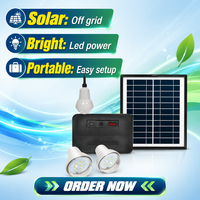 Système d'éclairage solaire portable DC, mini kit d'énergie solaire avec panneau solaire et ampoules LED pour la maison, le camping, les situations d'urgence en extérieur