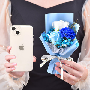 Bouquet di Fiori Artificiali di Garofani Fatti a Mano con Confezione Regalo, Decorazione per la Festa della Mamma e Compleanno di <span class=keywords><strong>Moglie</strong></span>, Regalo per la Festa della Mamma - Product Image 1
