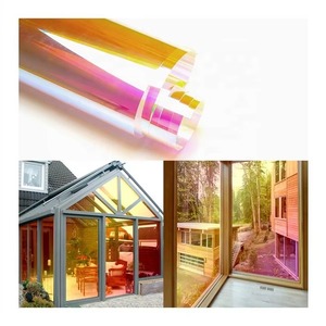 Film décoratif pour fenêtre anti-explosion dichroïque, verre changeant de couleur, teinte pour bâtiment, isolation thermique, effet arc-en-ciel irisé rouge - Product Image 5
