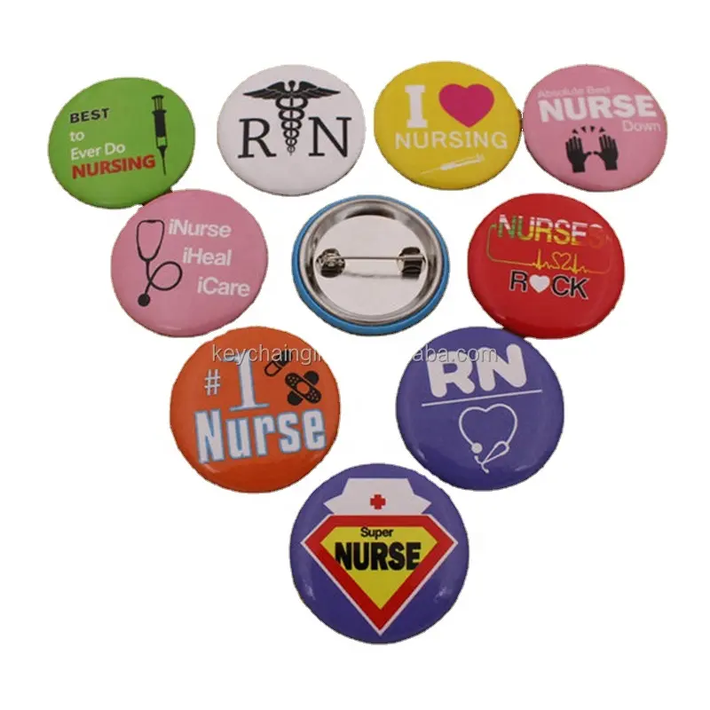 Groothandel goedkope custom verpleegster metalen badge button pins