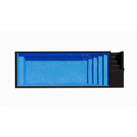 Piscine hors sol rectangulaire en fibre de verre portable d'extérieur, épaisseur 8 mm, 20 pieds x 40 pieds, type conteneur