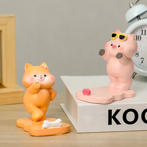 Ruijie Pig Phone <b>Stand</b> For <b>Iphone</b> Natural Resin Creative Gift Desk Accessory - Product Image 4