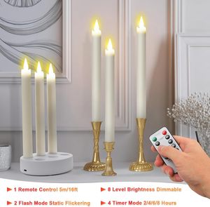Bougie LED conique à flamme 3D vacillante, rechargeable, avec télécommande et minuterie, conforme CE ROHS FCC, avec base <span class=keywords><strong>de</strong></span> charge, pour <span class=keywords><strong>les</strong></span> détaillants <span class=keywords><strong>de</strong></span> Noël en gros - Product Image 2