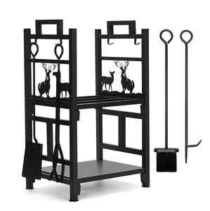 Gran oferta, estufa de madera duradera, rejilla, cubierta de <span class=keywords><strong>leña</strong></span>, carro, fuego de hierro fundido, portador de troncos de árbol de madera Natural, <span class=keywords><strong>Soporte</strong></span> redondo de troncos de latón - Product Image 3