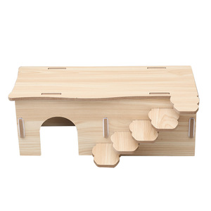 Juguete para Hámster, Casa de Madera Sostenible, Ecológica, Fácil de Limpiar, Multifuncional, Laberinto de Múltiples Habitaciones, Escalera, Casa de Dos Habitaciones con Forma de Árbol - Product Image 5