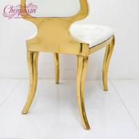 Chaises et tables de banquet de luxe modernes en métal doré brillant pour événements hôteliers et fêtes en plein air – Vente en gros