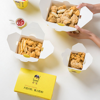Boîte en papier kraft rigide jetable, fabriquée avec des matériaux recyclés respectueux de l'environnement, imprimée en flexographie UV, pour les filets de poulet frit