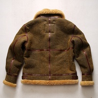 Manteau d'hiver chaud personnalisé pour hommes B3 veste de vol en fourrure ailes d'hommes revers peau de cheval véritable peau de mouton fourrures en cuir