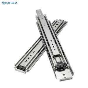 Diapositivas para cajones de 76 pulgadas, capacidad de 500 libras, rieles deslizantes para cajones industriales de alta resistencia con bloqueo, rodamiento de bolas de extensión completa de 3 pliegues - Product Image 3