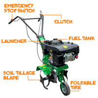 Mini tracteur manuel à main, moteur 141CC, largeur de travail 360MM, efficace, économiseur de main-d'œuvre, cultivateur rotatif agricole à courroie