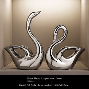 Современные простые керамические украшения в виде лебедей, легкий люкс для декора дома, подарок на годовщину для гостиной - Product Image 6