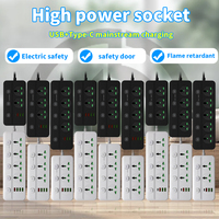 Multiprise avec interrupteurs LED indépendants, port de charge USB Type C, sécurité enfant, résistant aux flammes, pour bureau