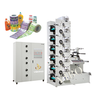 Entièrement automatique 2 3 4 6 couleur papier tasse étiquette imprimante UV plastique adhésif Flexo impression rainurage machine de découpe prix