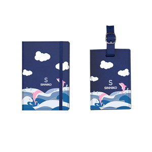 Pas cher personnalisé bleu porte-passeport et étiquette de bagage ensemble de voyage personnalisé en cuir PU étiquette de bagage <span class=keywords><strong>couverture</strong></span> de passeport pour les cadeaux de voyage - Product Image 3