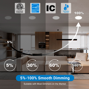 Illuminazione da Interno: Faretti <span class=keywords><strong>LED</strong></span> a Incasso Sottili da 3, 4 e 6 Pollici, Dimmerabili 5CCT 9W per Soffitti di Casa e Ufficio - Product Image 5