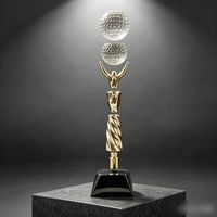 Trophée sportif personnalisé, trophée en résine et cristal pour la compétition de football et de golf, souvenir cadeau