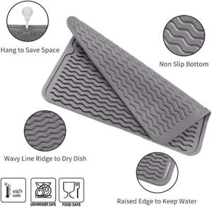 Kitchen Accessories Heat Resistant Silicone Dish Drying <b>Mat</b> Kitchen Counter <b>Draining</b> <b>Board</b> <b>Mat</b> Durable Dish Drying Pad - Product Image 5