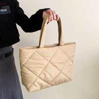 Tas Tote Wanita Colefa Siap Kirim, Model Diamond Grid Berlapis, Serbaguna, Fashionable, Isi Kapas Tebal, Dapat Dicetak Logo Sendiri
