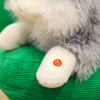 Peluche chat Ragdoll couché, rembourrée de granulés, avec son, animal en peluche en forme de poupée, compagnon de bureau doux, peluches pour bébé