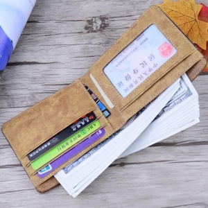 Boshiho New Linen Fabric Mens Front Pocket RFID Slim <b>Wallet</b> RFID Hemp Leather Card <b>Holder</b> - Product Image 2