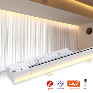 Intelligent Motorized Drapery System with Obstacle <strong>Sensor</strong> Adjustable LED Lighting Dual <strong>Curtain</strong> Layers <strong>Custom</strong> Size Home - Product Image 1