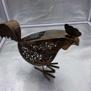 Solar <b>Iron</b> Rooster Garden Light LED Outdoor Decor Free-Standing Water Resistant 2-Year Warranty - Product Image 4