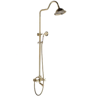 Kangrun Ensemble de douche à poignée unique en laiton doré et mitigeur de douche et douche de salle de bain