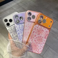 Coque de téléphone portable en acrylique anti-chute à imprimé léopard avec grande fenêtre, très vendue, pour iPhone 17 Pro Max, 17 Pro, 17, 18 Pro Max, 18 Pro