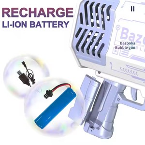 Soplador de burbujas de cohete recargable eléctrico al por mayor para niños, máquina automática de burbujas de jabón de 69 agujeros, juguete de burbujas de bazooka - Product Image 3