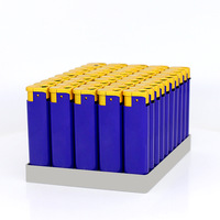 Briquet jetable moderne en plastique, écologique, portable, bleu et jaune, en gros, pour fumeurs, avec logo personnalisé, OEM